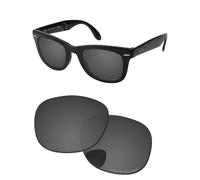 PapaViva Lentes de repuesto compatibles con lentes de sol Ray-Ban RB4105 de 50 mm, Negro liso, RB4105 50mm