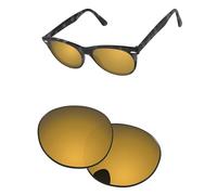 PapaViva Lentes de repuesto compatibles con Ray-Ban RB2185 de 52 mm, lentes de sol, bronce, oro, Pro+, antirreflectantes, polarizados
