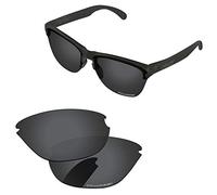 PapaViva Lentes de repuesto para Oakley Frogskins Lite OO9374, Negro Gris - Polarizado, Talla única
