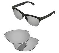 PapaViva Lentes de repuesto para Oakley Frogskins Lite OO9374, Plata cromada, polarizada, Talla única
