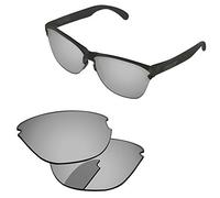 PapaViva Lentes de repuesto para Oakley Frogskins Lite OO9374, Pro+ Chrome Silver Polarizado - Anti-sal, Talla única