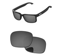 PapaViva Lentes de repuesto para Oakley Holbrook OO9102 55 mm Gafas de sol polarizadas negras cromadas
