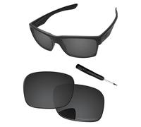 PapaViva Lentes de repuesto y destornillador para gafas de sol Oakley TwoFace OO9189, Negro liso, TwoFace
