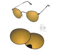 PapaViva Lentes de repuesto y piezas de nariz compatibles con Ray-Ban RB3447JM de 50 mm, lentes de sol, bronce, dorado, Pro+, polarizados antirreflectantes