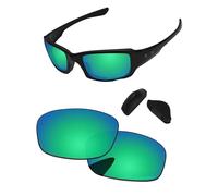 PapaViva Replacement Lenses & Nose Pieces for Oakley Fives Squared(4+1)² OO9238 54mm Sunglass Emerald Green Polarized