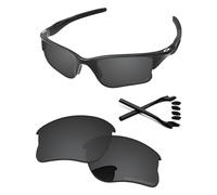 PapaViva Replacement Lenses & Rubber Kits for Oakley Half Jacket 2.0 XL OO9154 62mm Sunglass Solid Black Polarized