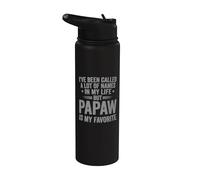 Papaw Is My Favorite Name Funny Stainless Steel Insulated Water Bottle