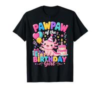 Papaw of The Birthday Girl Cute Axolotl Family Party Camiseta