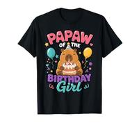Papaw of The Birthday Girl Cute Capybara Family Party Camiseta