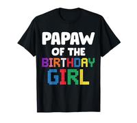 Papaw of The Birthday Girl Master Builder Ladrillos Bloques Camiseta