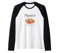 Papaya dulce fruta tropical, vacaciones relajadas, Island Vibes Camiseta Manga Raglan