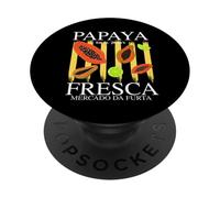 Papaya fresca, fruta tropical, lima, verano, linda playa para mujer PopSockets PopGrip Adhesivo