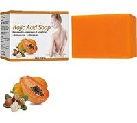 Papaya Kojic Acid Soap, Papaya Kojic Soap, Whitening Kojic Acid Soap Facial Bleaching Dark Spot Acne Scars Skin Brighter Lightening (1pcs)