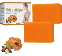 Papaya Kojic Acid Soap, Papaya Kojic Soap, Whitening Kojic Acid Soap Facial Bleaching Dark Spot Acne Scars Skin Brighter Lightening (2pcs)