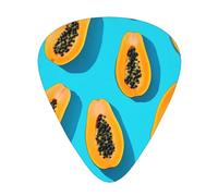 Papaya - Paquete de 12 púas para guitarra con caja de almacenamiento, 3 grosores de 0,46/0,71/0,96 mm, púas ABS para guitarra, ukelele y bajo