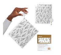 Papaya Paquete de 2 toallas de papel reutilizables, 2 hojas + 1 gancho, secado rápido, sin olor, 1 hoja reemplaza 17 rollos, paño de cocina lavable, esponja sostenible, regalo ecológico