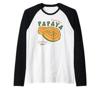 Papaya Tropical Fruit Beach Summer Vacation Carica papaya Camiseta Manga Raglan