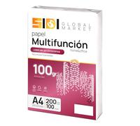 Papel A4, Folios de 100gr, Papel Impresora A4, Paquete de Folios para Uso Escolar, Laboral o Personal, Folios A4 para Fotocopiadora y Multiusos, Papel DIN A4 extrablanco - SIDI (200h, 100gr)