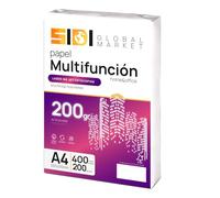 Papel A4, Folios de 200gr, Papel Impresora, Paquete de Folios para Uso Escolar, Laboral o Personal, Folios A4 para Fotocopiadora y Multiusos, color extrablanco - SIDI (400h, 200gr)