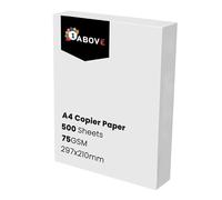 Papel A4 multiusos para copiadora e impresora | 75 g/m² | 500 hojas | 297 mm x 210 mm | Papel blanco para el hogar u oficina, uso artístico y manualidades, 1 resma