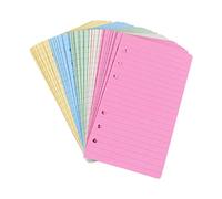 Papel A5 colorido de 6 agujeros perforados a rayas, papel de relleno de planificador de hojas sueltas de 5 colores, 50 hojas/100 páginas