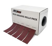 Papel abrasivo 5 piezas de papel de lija paquete variado con dispensador de papel de lija de esmeril dibujable rollo de tela de metal de vidrio de carpintería de papel (5 rollo 8m)