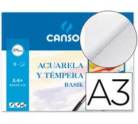 Papel Acuarela Basik Canson Din-A3 370 Gr Pack de 6 hojas