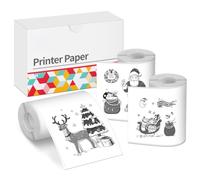 Papel adhesivo blanco para mini impresora de etiquetas T02/M02L/M02X de 50 mm x 3,5 m, papel térmico adhesivo PokeLabel que mantiene 10 años para diarios, textos de estudio, imágenes y más, 3 rollos