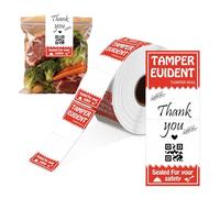 Papel adhesivo térmico para impresora de 4 pulgadas, 250 unidades, sellos de seguridad escritos, a prueba de manipulaciones, etiquetas de seguridad, sellado de documentos de alimentos