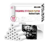 Papel adhesivo térmico S1 para Hello Blink Sticker Maker Recambio autoadhesivo Mini impresora térmica rollo de papel compatible con Phomemo Ponek Memoking T02 M02X M02 M02S To2 57 2-1/4 pulgadas, 10
