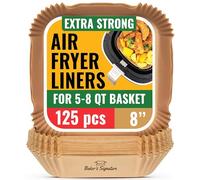 Papel Freidora Aire, 120 Hojas Desechable De Pergamino - Papel Air Fryer Cuadrado De Horno 20-25cm para Cestas 4,7-7,3 L - Antiadherente Resistente al Aceite Compatible con PHILIPS COSORI y más