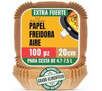 Papel Air Fryer Cuadrado 20cm, 100 Piezas para Cestas 5,5-9 L y Horno