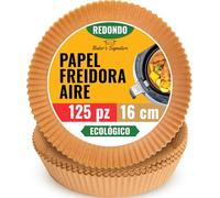 Papel Air Fryer Redondo 16cm, 125 Piezas para Freidora de 2-4 L