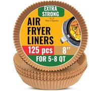 Papel Air Fryer Redondo 20cm, 125 Piezas para Freidora de 5,5 L