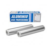 Papel Aluminio Industrial Cocina | 2 Unidades | 30 cm ancho y 1,1KG de peso cada rollo | Rollo Albal Profesional Extra Grueso | Papel Plata Apto para Peluquería Mechas Catering