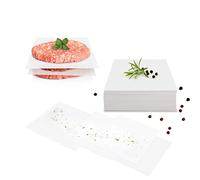 Papel antiadherente GOURMEO 500 piezas para la prensa de hamburguesas redonda 14x14 cm | papel para hamburguesa