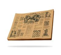 Papel antigrasa para Envolver Alimentos - Pack 500 uds - 30 x 20 cm - Papel de Periódico Kraft marrón - Diseño único de Leyendas de Ajedrez - Ideal para Patatas Fritas - Hostelnovo