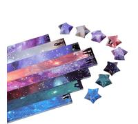 Papel artesanal en forma de estrella | Manualidades de papel,Lindas decoraciones de estrella, tiras de papel de colores de la suerte, manualidades artísticas de bricolaje, regalos para niños, material