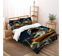 Papel Astronauta Funda Nórdica Algodon 3 Piezas con Impresión En 3D Starry Sky Theme con Funda Almohada Super King（260x220cm） 100% Microfibra Ropa De Cama para Adultos Y Niñas