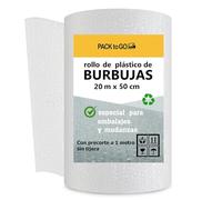 Papel burbujas embalaje mudanza en rollo. Bubble Wrap embalaje y envíos | Papel burbuja mudanza, for packing 50 cm x 20 m, con precorte a 1 metro, sin necesidad de cuter o tijeras.
