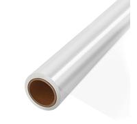 Papel Celofán Transparente 45cm x 30m, Grosor 3 Mil - Rollo de Papel Regalo Transparente para Embalaje de Regalos, Manualidades y Decoración de Eventos