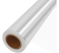 Papel Celofán Transparente 80cm(se pliega a 40cm) x 30m, Grosor 3 Mil - Rollo de Papel Regalo Transparente para Embalaje de Regalos, Manualidades y Decoración de Eventos