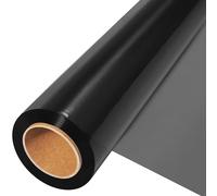 Papel Celofán Transparente Negro 45cm x 30m, Grosor 3 Mil - Rollo de Papel Regalo Transparente Resistente para Embalaje de Regalos, Flores y Manualidades