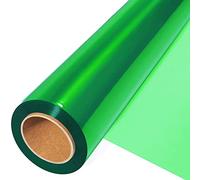 Papel Celofán Transparente Verde 45cm x 30m, Grosor 3 Mil - Rollo de Papel Regalo Transparente Resistente para Embalaje de Regalos, Flores y Manualidades