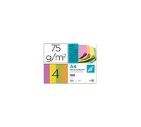 Papel color liderpapel a4 75g/m2 neon 4 colores surtidos paquete de 100 hojas