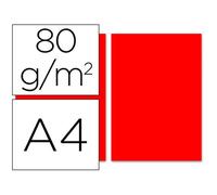 Papel Color Liderpapel A4 80Gr Rojo Paquete De 100 Hojas