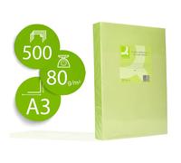 PAPEL COLOR Q-CONNECT DIN A3 80GR VERDE NEON PAQUETE DE 500 HOJAS