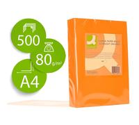Papel Color Q-Connect Din A4 80Gr Naranja Intenso Paquete De 500 Hojas