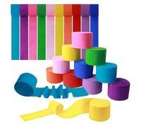 Papel Crepe, 10 Rollos de Papel Crepe Colores de 4.5 cm * 25 m 10 Colores Papel Pinocho Colores Pastel, Crepe Artesanía Serpentinas de Papel Crepe, Cinta Papel Crepe Para Decoración de Fiesta