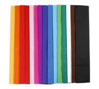 Papel crepé, 50 cm de ancho, 2,5 m de largo, colores asst, plegado, 15 rot.